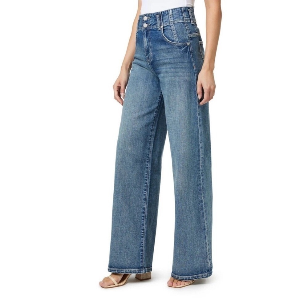 Habitual Blue Easton Extended Wide Leg Jeans size 25 Distressed Style# HFM01